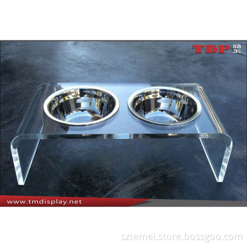 luxury lucite plexiglass stainless bowl clear acrylic pet dining stand
